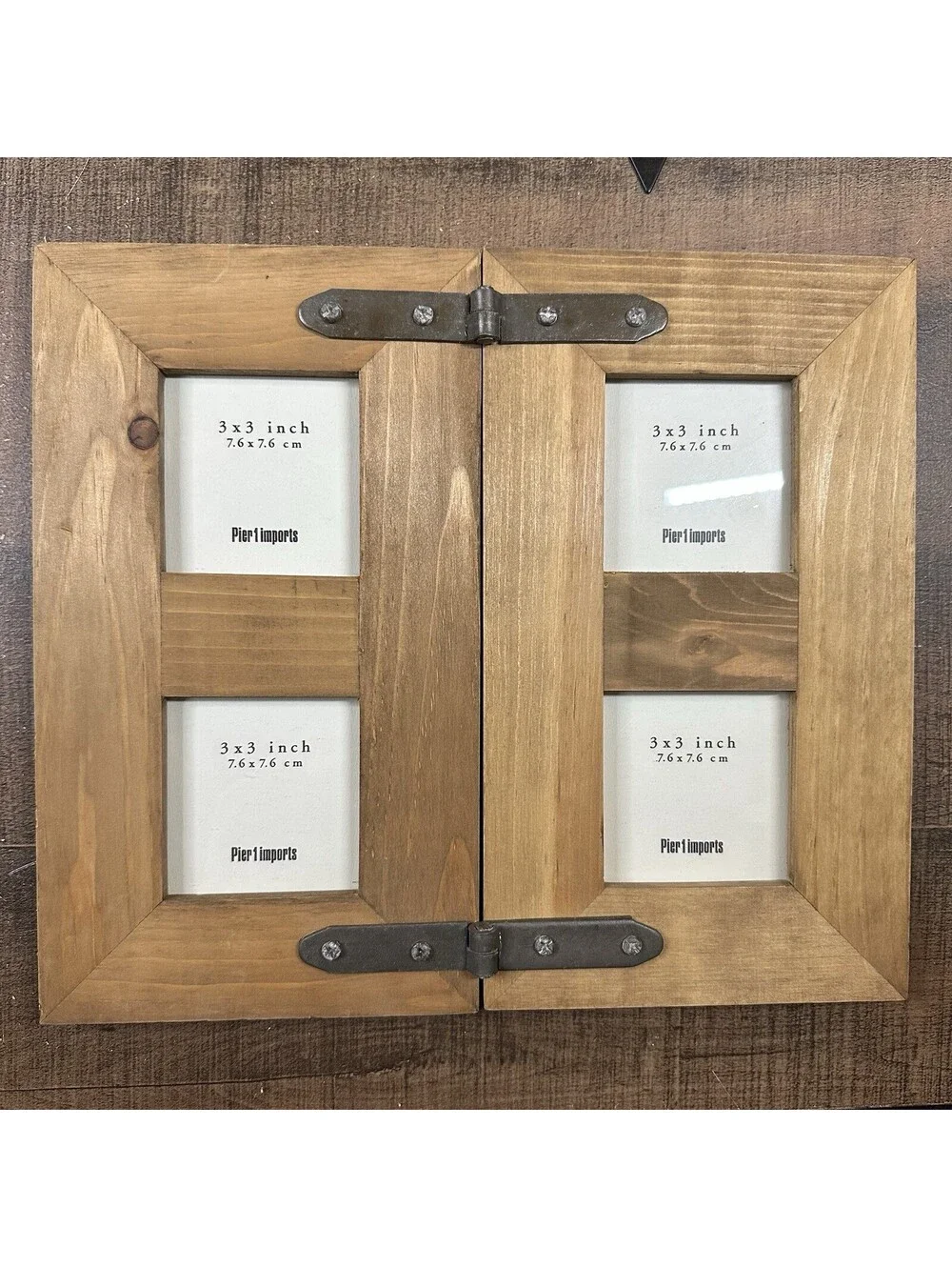 Pier 1 Imports Wooden Hinged Double Picture Frame